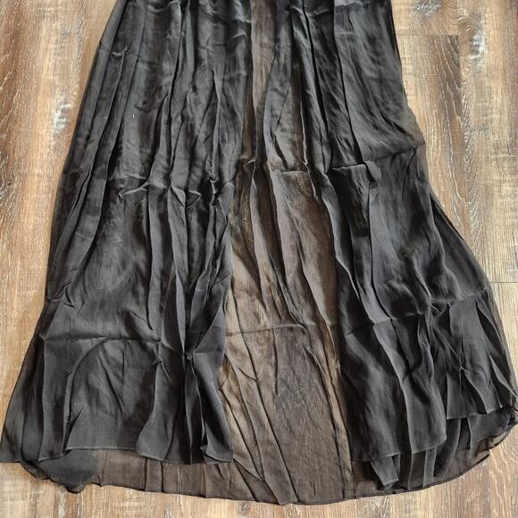 Retrofete Angela Dress Black Silk Size XS Long Sleeve Sheer NWT V Neck - Picture 6 of 15